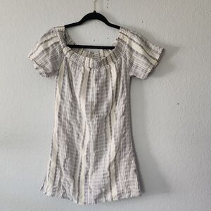 Abercrombie & Fitch Striped Blouse - Gray and Cream